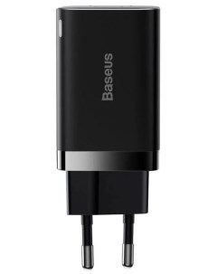 Зарядное устройство сетевое CCSUPP E01 Super Si Pro Quick Charger USB C USB A 30W Black Baseus