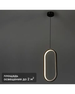 Светильник подвесной светодиодный Руна 2 м регулируемый белый свет цвет черный Ключник