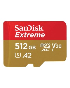 Карта памяти 512Gb Extreme Micro Secure Digital XC Class 10 UHS I A2 C10 V30 U3 SDSQXAV 512G GN6MN Sandisk