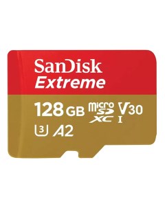 Карта памяти 128Gb Extreme Micro Secure Digital XC Class 10 UHS I A2 C10 V30 U3 SDSQXAA 128G GN6GN Sandisk