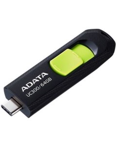 Флешка USB Type C UC300 64ГБ USB3 2 черный и зеленый Adata