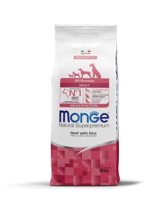 Dog Monoprotein All Breeds Beef and Rice корм для собак всех пород Говядина и рис 12 кг Monge