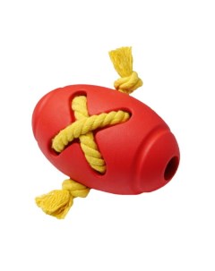 Silver series игрушка для собак мяч регби с канатом Красный Homepet