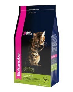 Cat Hairball Control для домашних кошек Домашняя птица 2 кг Eukanuba