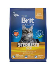 Premium Cat Sterilised для стерилизованных кошек и кастрированных котов Утка 400 г Brit*