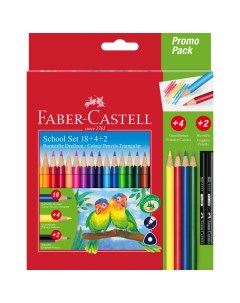 Набор карандашей цветных Faber Castell 18цв трехгран заточ 4цв 2ч г кар картон европодв Faber–сastell