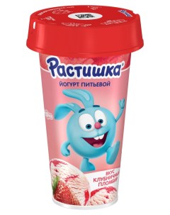 Йогурт питьевой детский с клубничным пломбиром 2 8 БЗМЖ 190 г Растишка