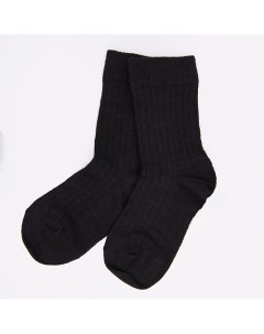 Носки детские Черный рубчик Merino Wool & cotton