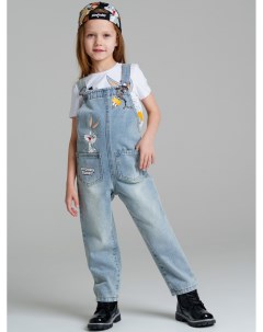 Полукомбинезон текстильный джинсовый для девочек Playtoday kids
