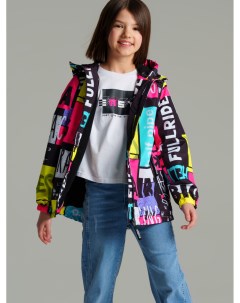 Куртка текстильная с полиуретановым покрытием для девочек ветровка Playtoday tween