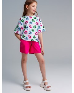 Комплект трикотажный для девочек фуфайка футболка шорты Playtoday tween