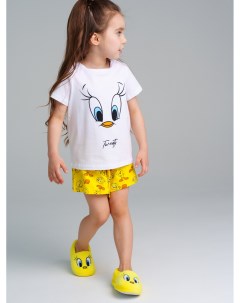 Комплект трикотажный для девочек фуфайка футболка шорты Playtoday kids