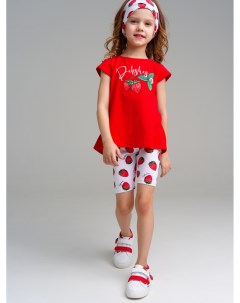 Комплект трикотажный для девочек брюки легинсы укороченные фуфайка футболка Playtoday kids