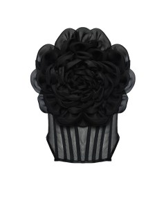 Корсет с крупным цветком черный Aline