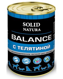 Влажный корм для щенков Balance Телятина 0 34 кг Solid natura
