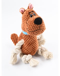 Игрушка для собак собачка плюшевая с канатиками и пищалкой (22 см.) Mr.kranch