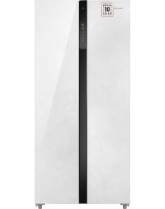 Холодильник Side by Side WSBS 500 Inverter NoFrost White Rock Glass Weissgauff