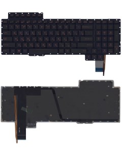 Клавиатура для ноутбука Asus ROG G752 G752VL G752VS черная без рамки красная подсветка Nobrand