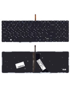 Клавиатура для ноутбука Acer TravelMate P658 M черная с подсветкой Nobrand
