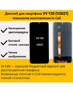 Дисплей для смартфона Vivo Y20 V2027 технология In Cell Telaks