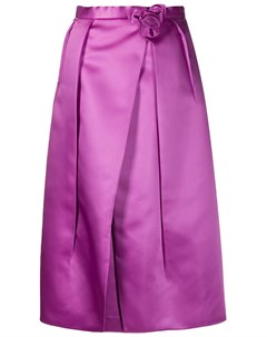 Prada юбка с декоративным цветком на поясе 42 фиолетовый Prada