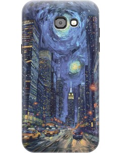 Силиконовый чехол на Samsung Galaxy A7 2017 с принтом Ночной проспект Gosso cases
