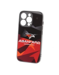 Чехол на Iphone 14 Pro Айфон 14 Pro с защитой камеры Авангард красный с черным Nobrand