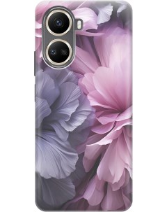 Силиконовый чехол на Huawei nova 10 SE с рисунком Розово фиолетовые цветы Gosso cases