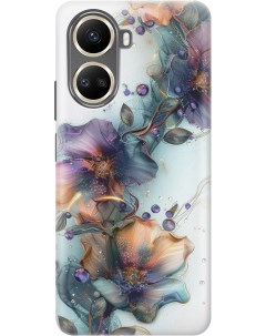 Силиконовый чехол на Huawei nova 10 SE с принтом Мистические цветы Gosso cases