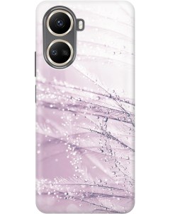 Силиконовый чехол на Huawei nova 10 SE с принтом Капли на розовой траве прозрачный Gosso cases