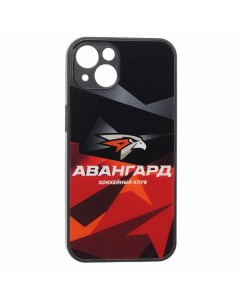 Чехол на Iphone 14 Айфон 14 с защитой камеры Авангард красный с черным Nobrand