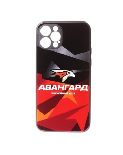 Чехол на Iphone 12 Pro Айфон 12 Pro с защитой камеры Авангард красный с черным Nobrand
