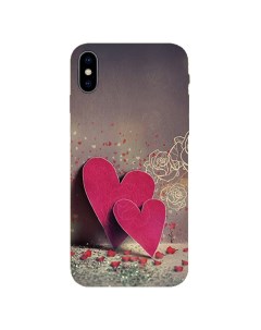 Чехол силиконовый для iPhone X XS с дизайном сердечки Hoco