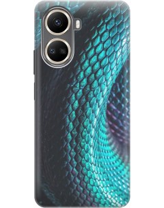 Силиконовый чехол на Huawei nova 10 SE с принтом Переливающаяся змея прозрачный Gosso cases