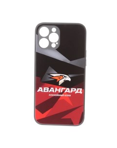 Чехол на Iphone 12 Pro Max Айфон 12 Pro Max с защитой камеры Авангард красный с черным Nobrand