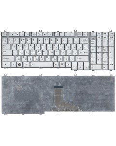 Клавиатура для ноутбука Toshiba Satellite P205 S6237 серебристая шлейф по центру Nobrand