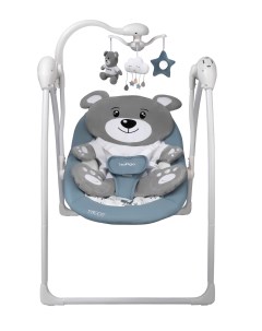 Электрокачели для новорожденных Teddy с пультом управления синий Indigo