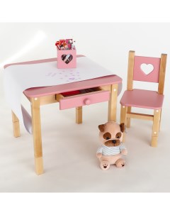 Комплект детской мебели растущий стол и стул ForestPinkRast Simba