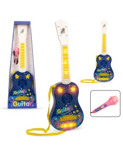 Гитара с микрофоном 791 со звуковыми и световыми эффектами цвет синий Tongde