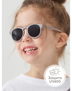 Очки солнцезащитные детские UV400 защита от ультрафиолета ремешок коричневые Happy baby