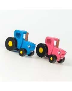 Набор машинок Гоша и розовый трактор Мила для малышей Синий трактор