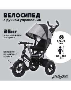 Велосипед трехколесный Comfort серый 649078 Moby kids