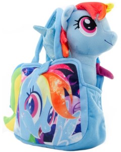 Мягкая игрушка Пони в сумочке Радуга 25 см цвет голубой Yume