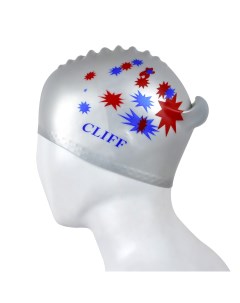Шапочка для плавания силиконовая CS13 для длинных волос серая Cliff