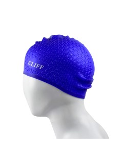 Шапочка для плавания силиконовая CS17 для длинных волос синяя Cliff