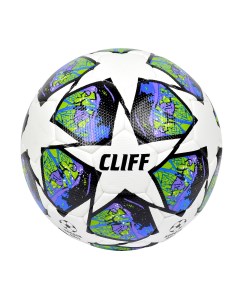 Мяч футбольный 3263 5 размер PU Hibrid бело сине фиолетовый Cliff