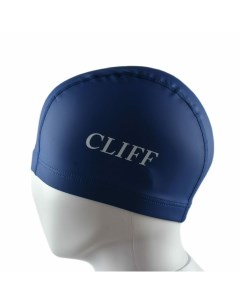 Шапочка для плавания силиконовая с лайкрой PU01 темно синяя Cliff