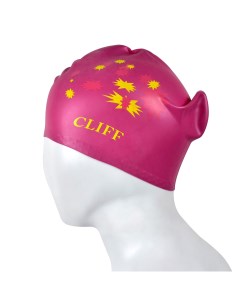 Шапочка для плавания силиконовая CS13 для длинных волос бордовая Cliff