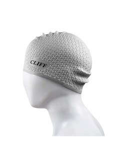 Шапочка для плавания силиконовая CS17 для длинных волос серая Cliff