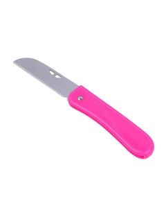Нож грибника складной 17см длина лезвия 7 5х1 9см пластик металл розовый Inbloom